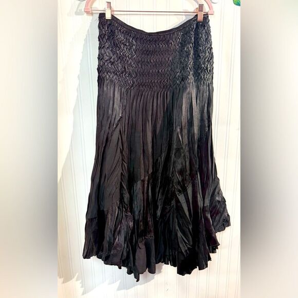 Persona by Great Cavalier Elegant Black Pleated Skirt Sz L - Picture 3 of 4